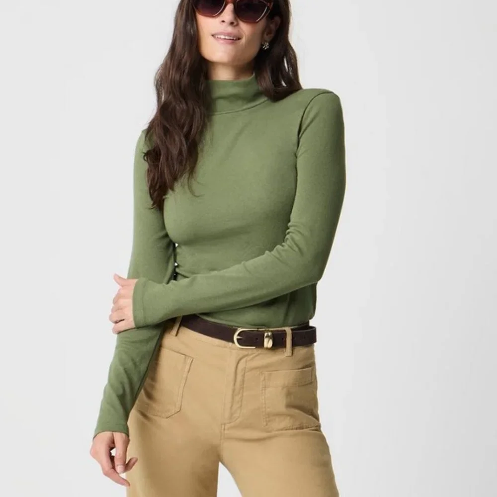 J. Crew Long-sleeve everyday mockneck tee XL
